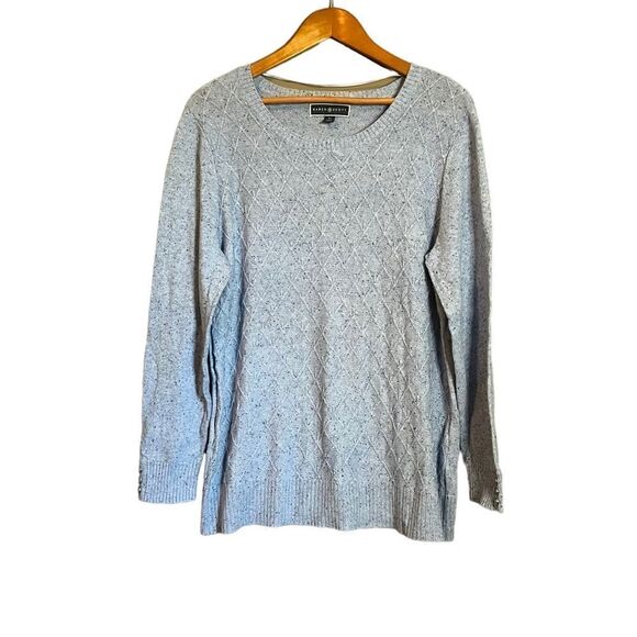 NWT! Karen Scott light blue crew neck knit sweater - Picture 1 of 11